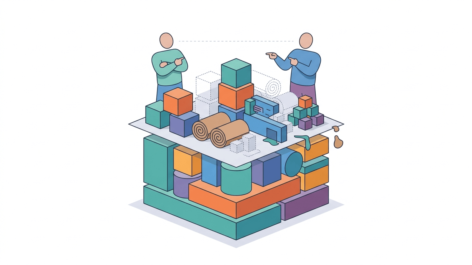 Illustration: The second pile: storage that the team forgot existed.